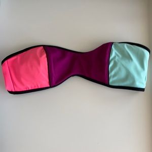 PINK multicolor bandeau bikini top